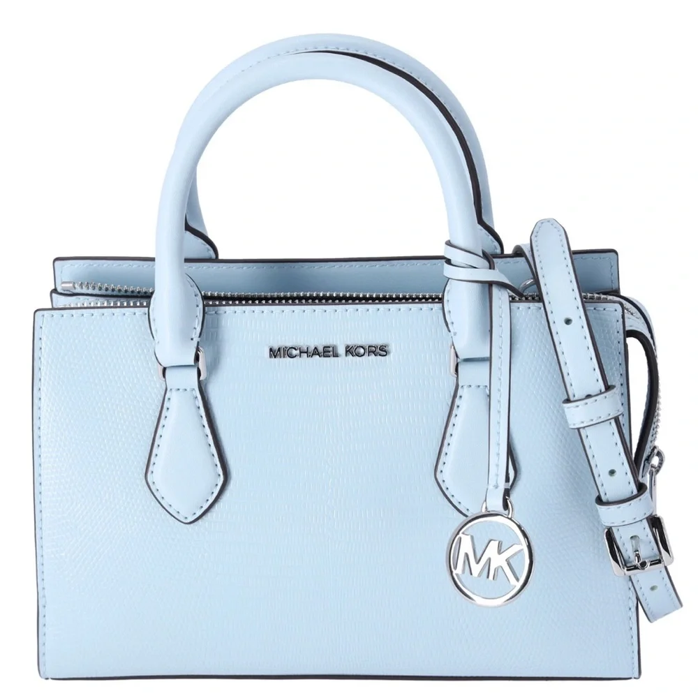Michael Kors Sheila Small Faux Saffiano Leather Satchel Vista Blue